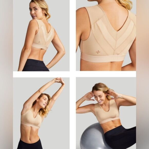 Tommie Copper Women’s Beige Nude Shoulder Support Comfort Bra Size XL - Picture 1 of 9